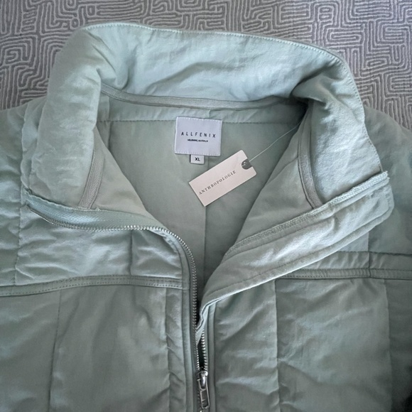 Anthropologie All Fenix Benita Cotton Quilted Full Zip Jacket in Sage, XL - Picture 6 of 12